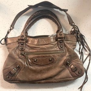 Balenciaga Small City Bag (Authentic, Brown)
